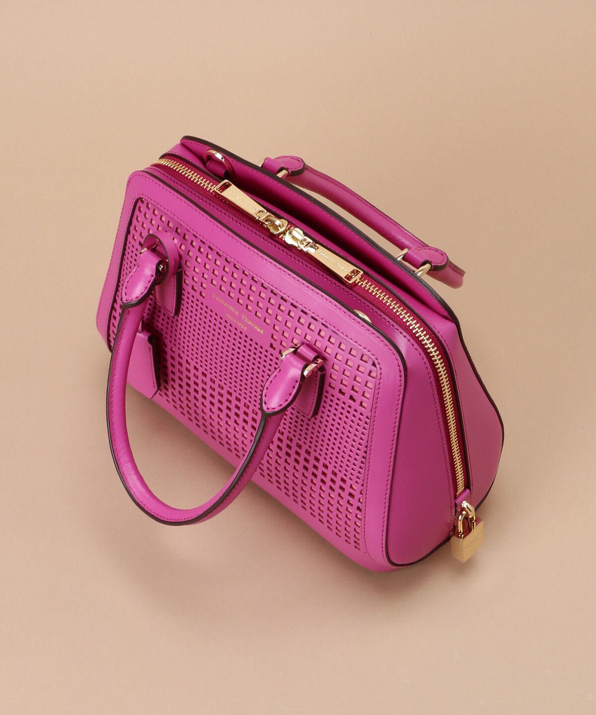 Samantha Thavasa「パンチングトラペズミニヨン ボストンバッグ」|ハンドバッグ|