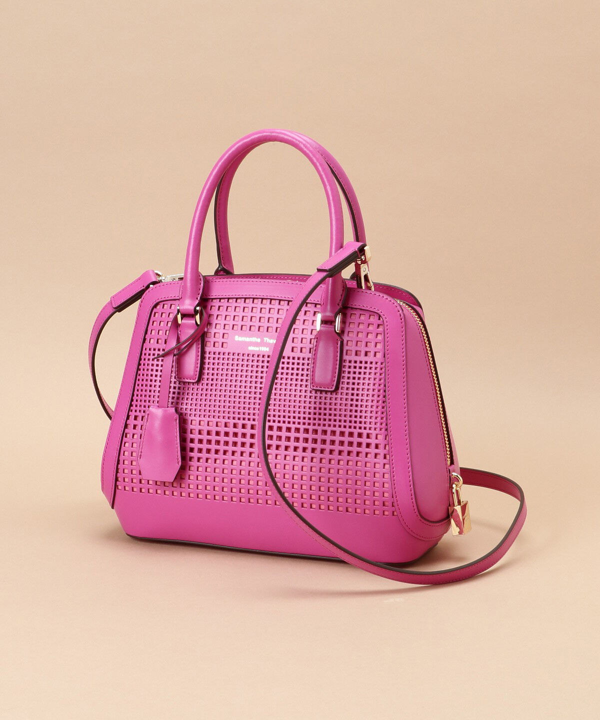 Samantha Thavasa「パンチングトラペズミニヨン ボストンバッグ」|ハンドバッグ|