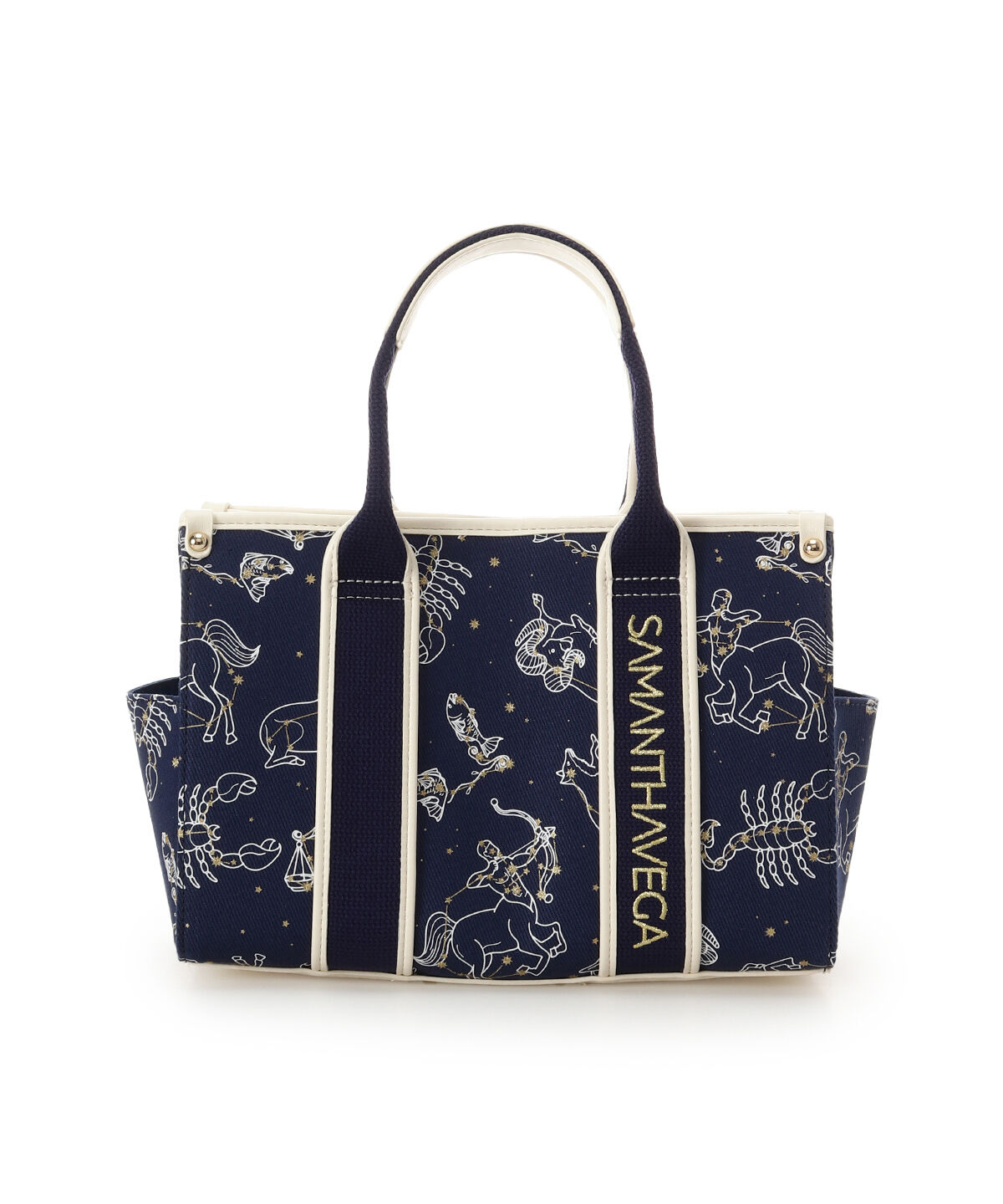 Samantha Vega「ロゴテープスターチャートハンドバッグ（小）」|ハンドバッグ|ネイビー