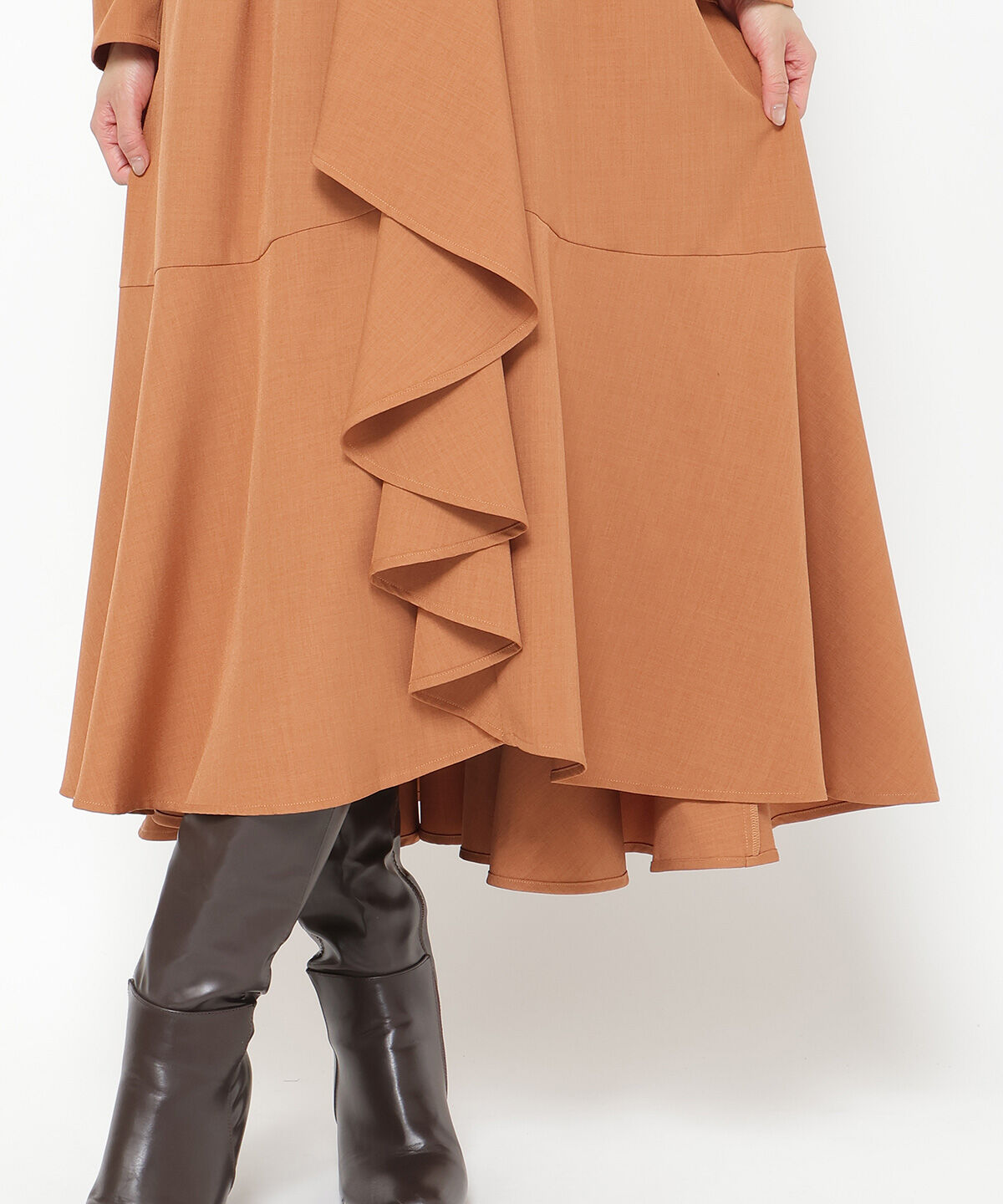 アンドクチュール「アシメラッフルフリルバックリボンワンピース」|ワンピース|