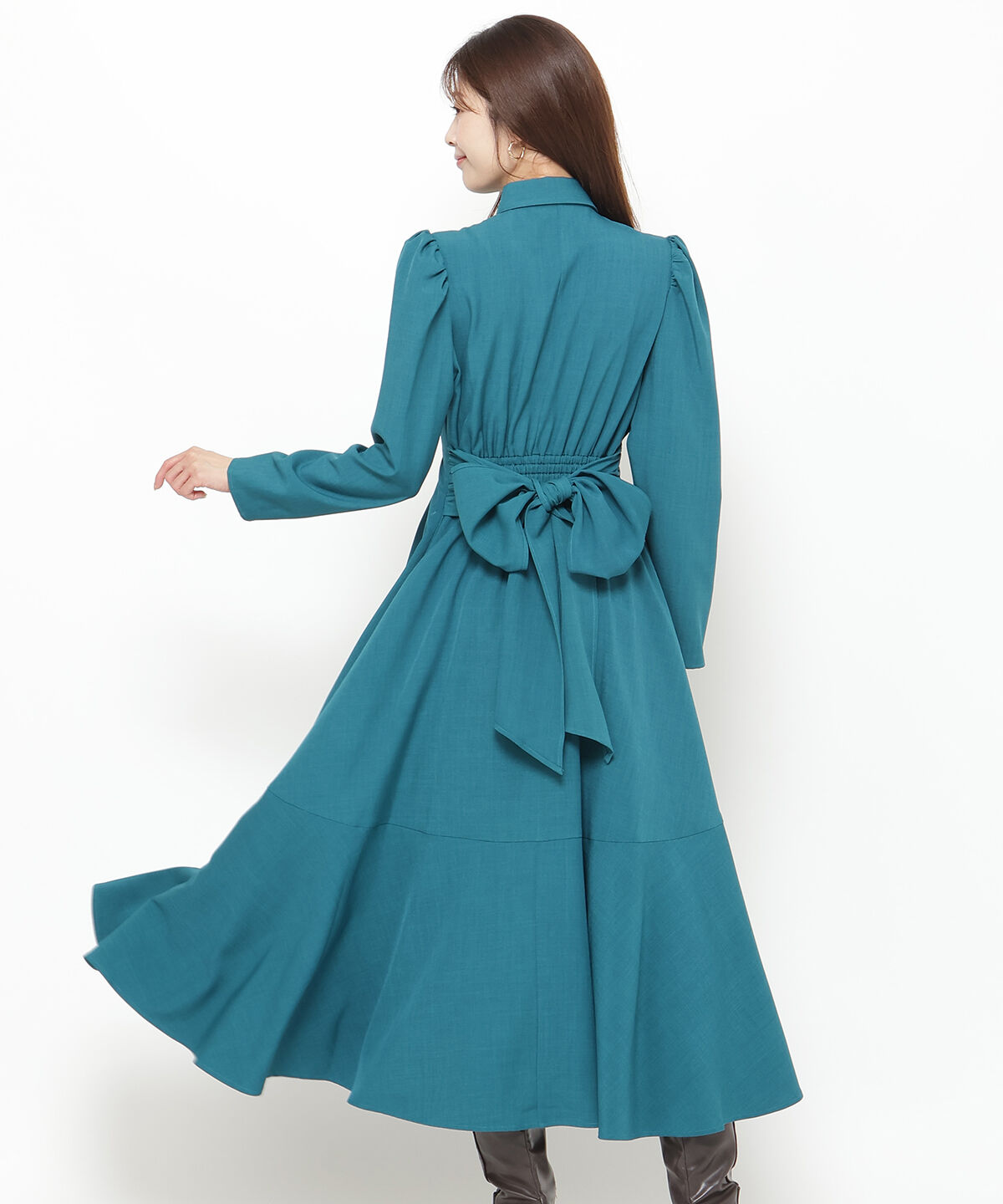 アンドクチュール「アシメラッフルフリルバックリボンワンピース」|ワンピース|