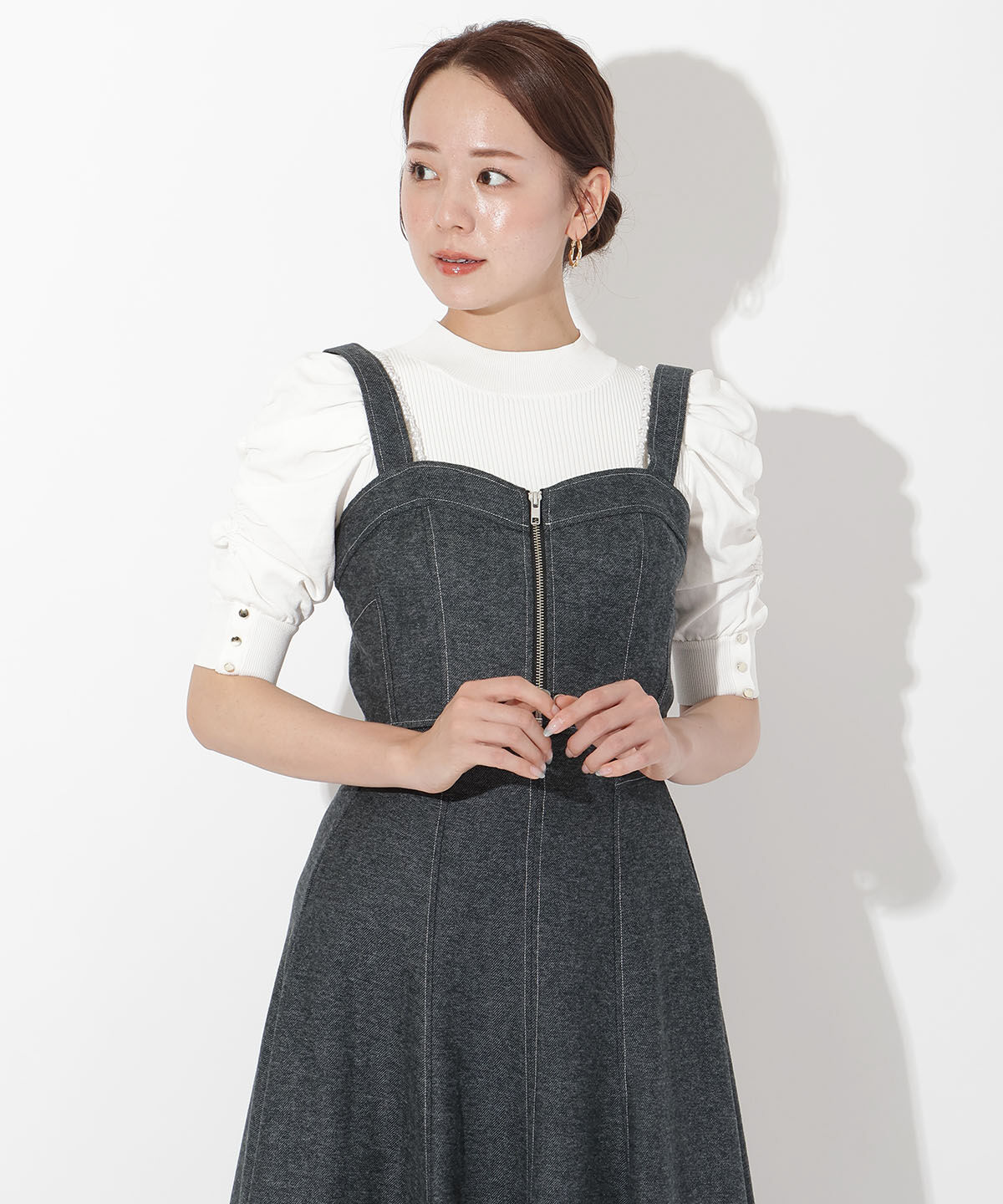 アンドクチュール「ヘリンボーンツイードキャミセットアップ」|ワンピース|