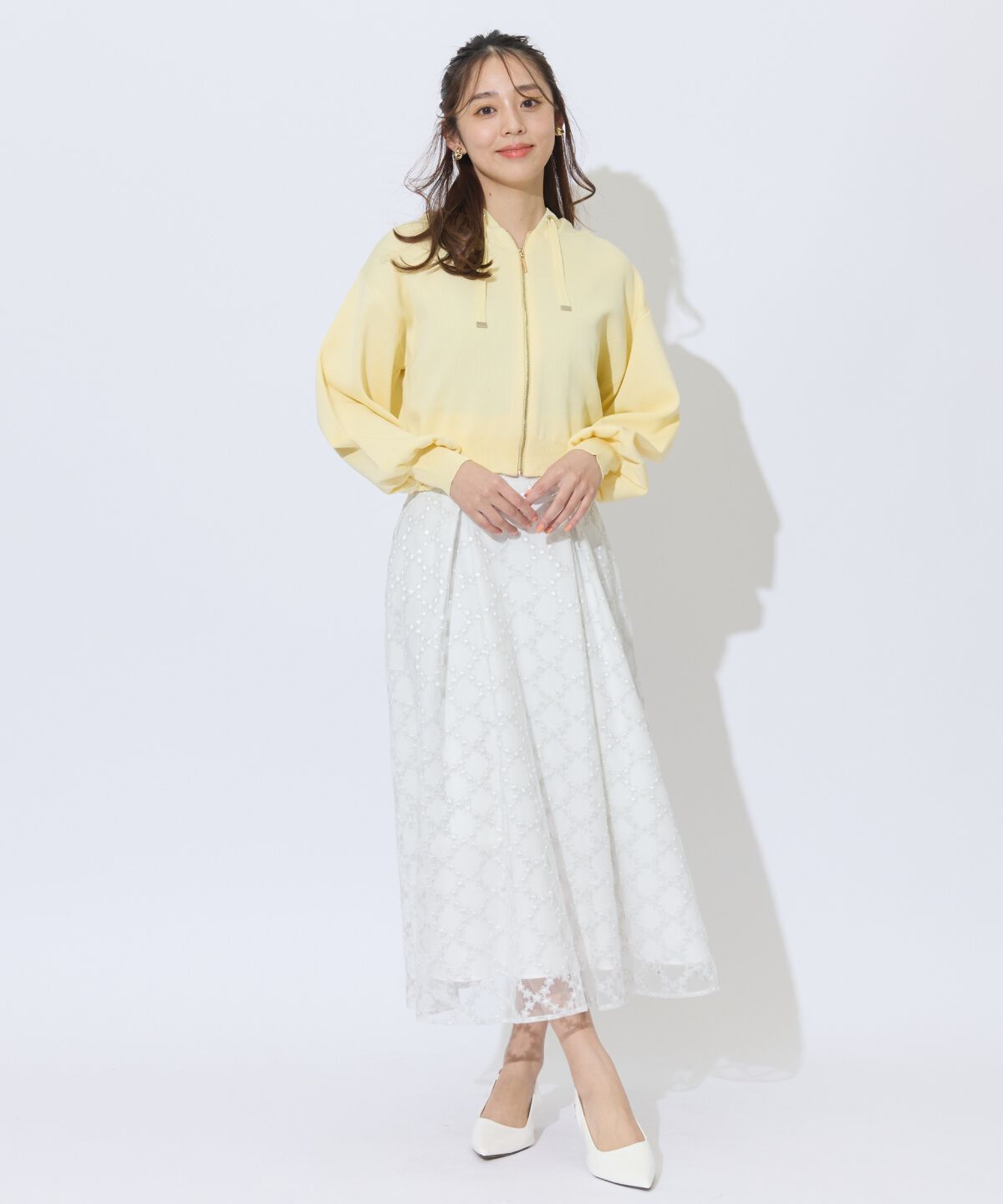 アンドクチュール「ダイヤチュールタックフレアスカート」|フレア|