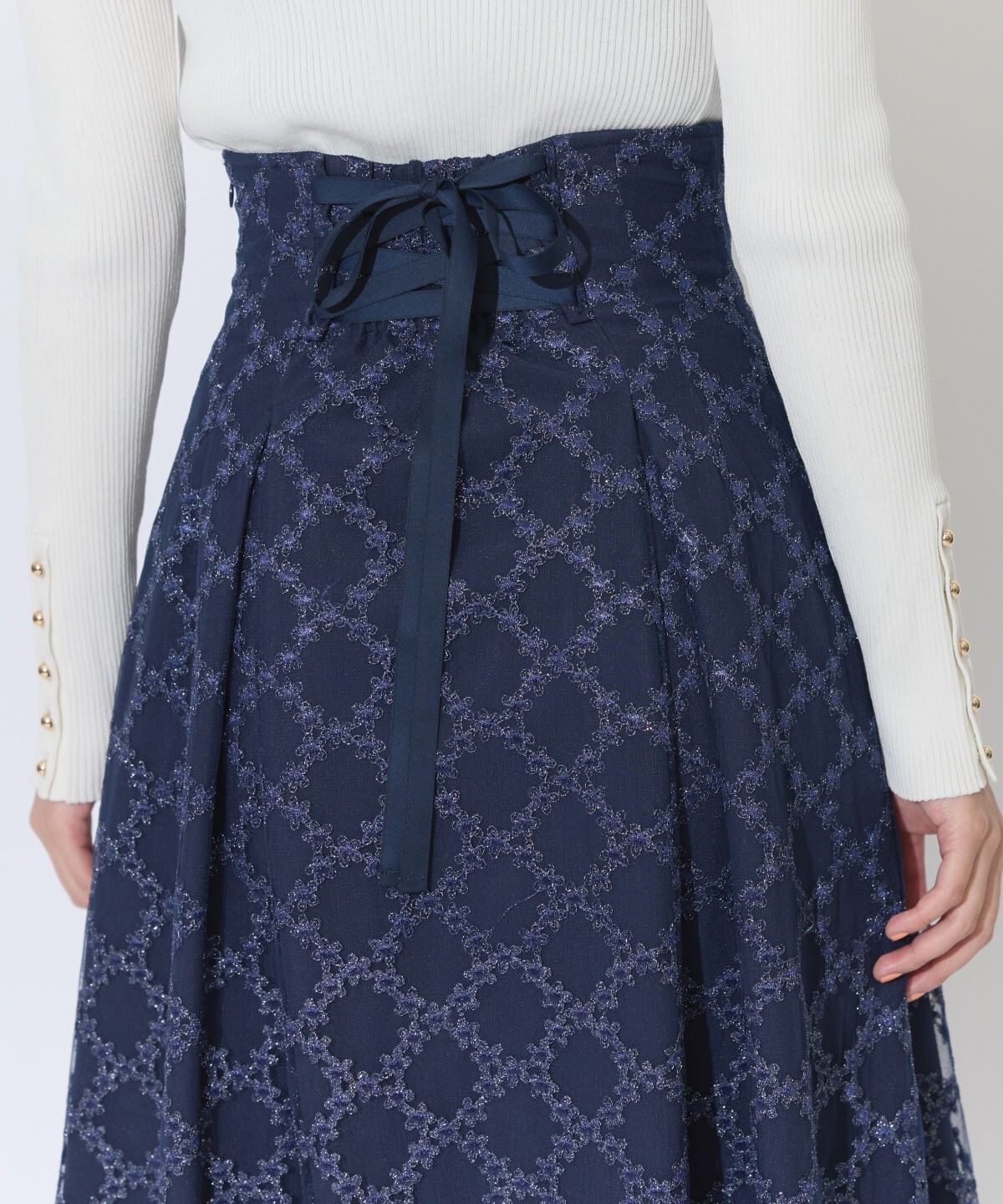 アンドクチュール「ダイヤチュールタックフレアスカート」|フレア|