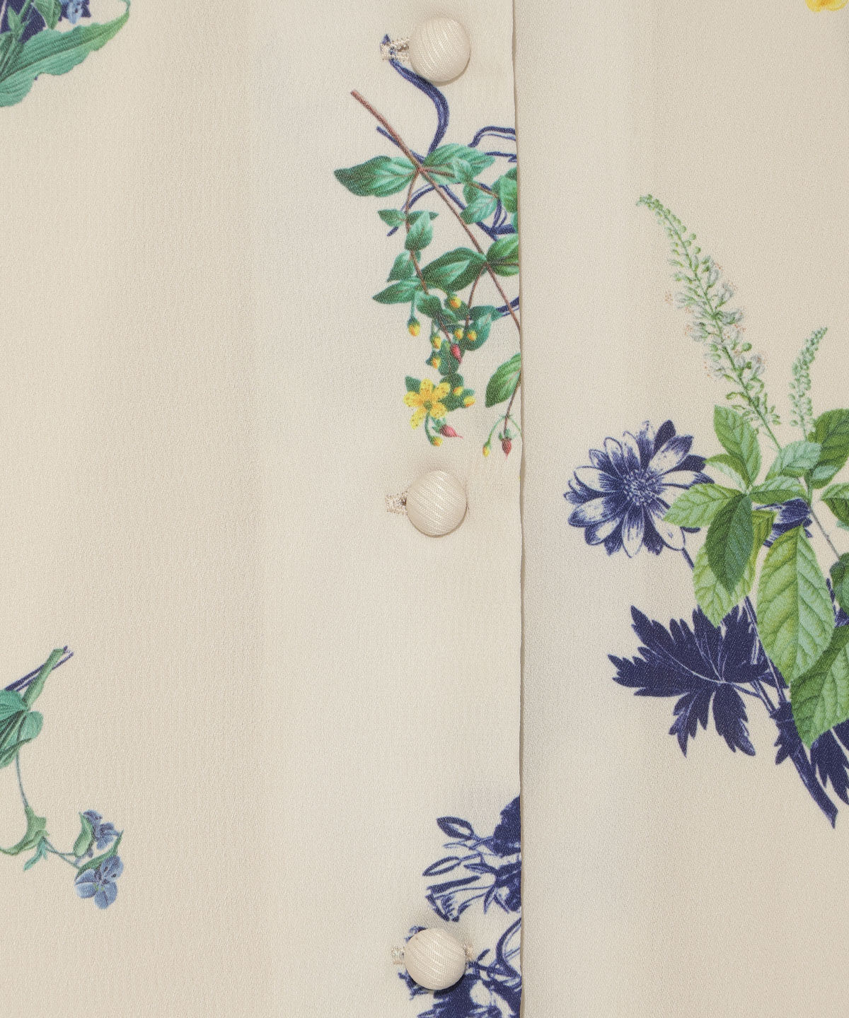 アンドクチュール「ドローイングフラワー配色襟ワンピース」|ワンピース|