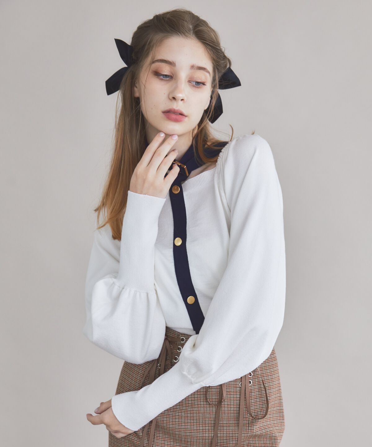 REDYAZEL「ネックベルトニットトップス」|ニット・セーター|