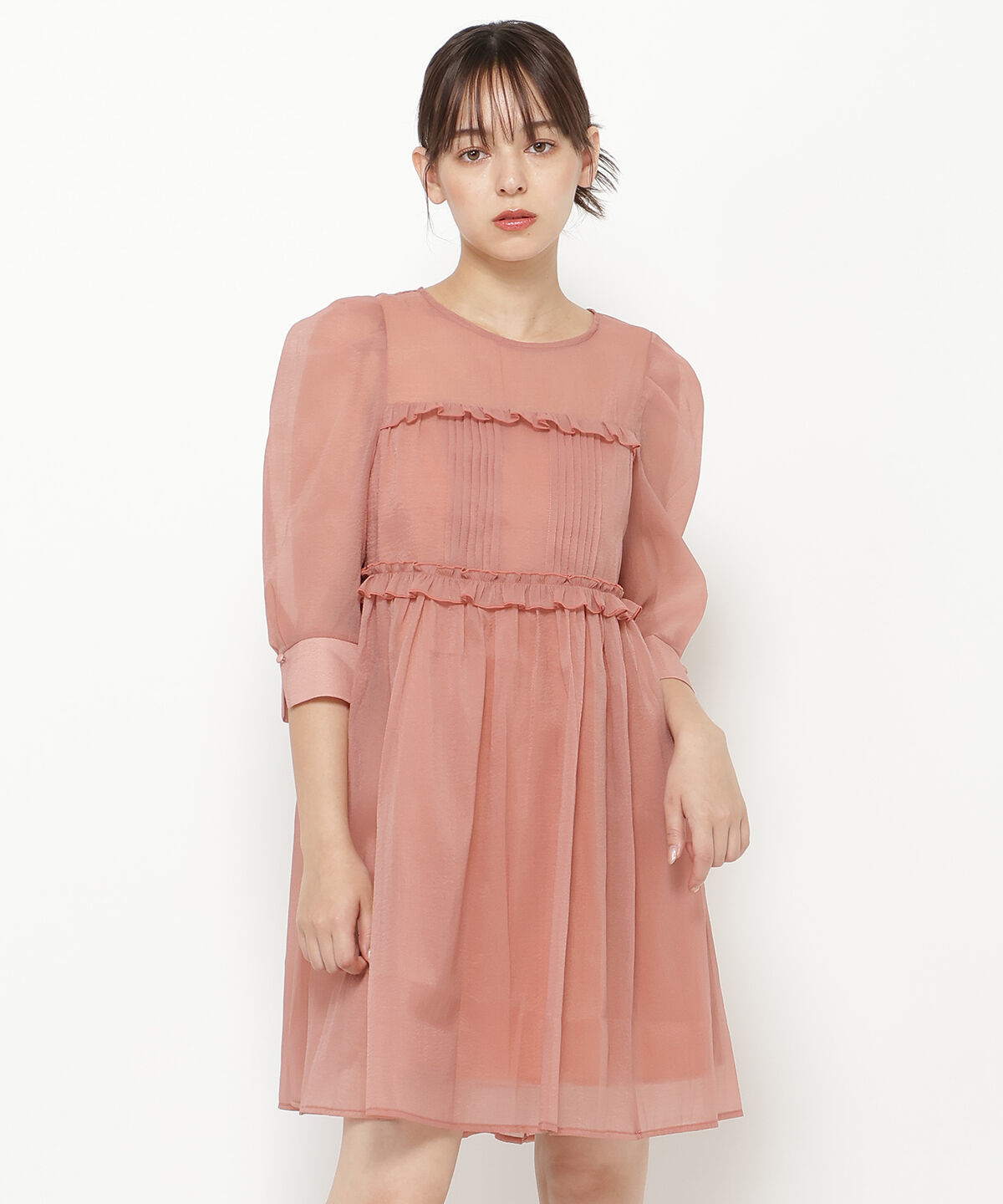 REDYAZEL「ベイビードールシフォンミニワンピース」|ワンピース|ピンク