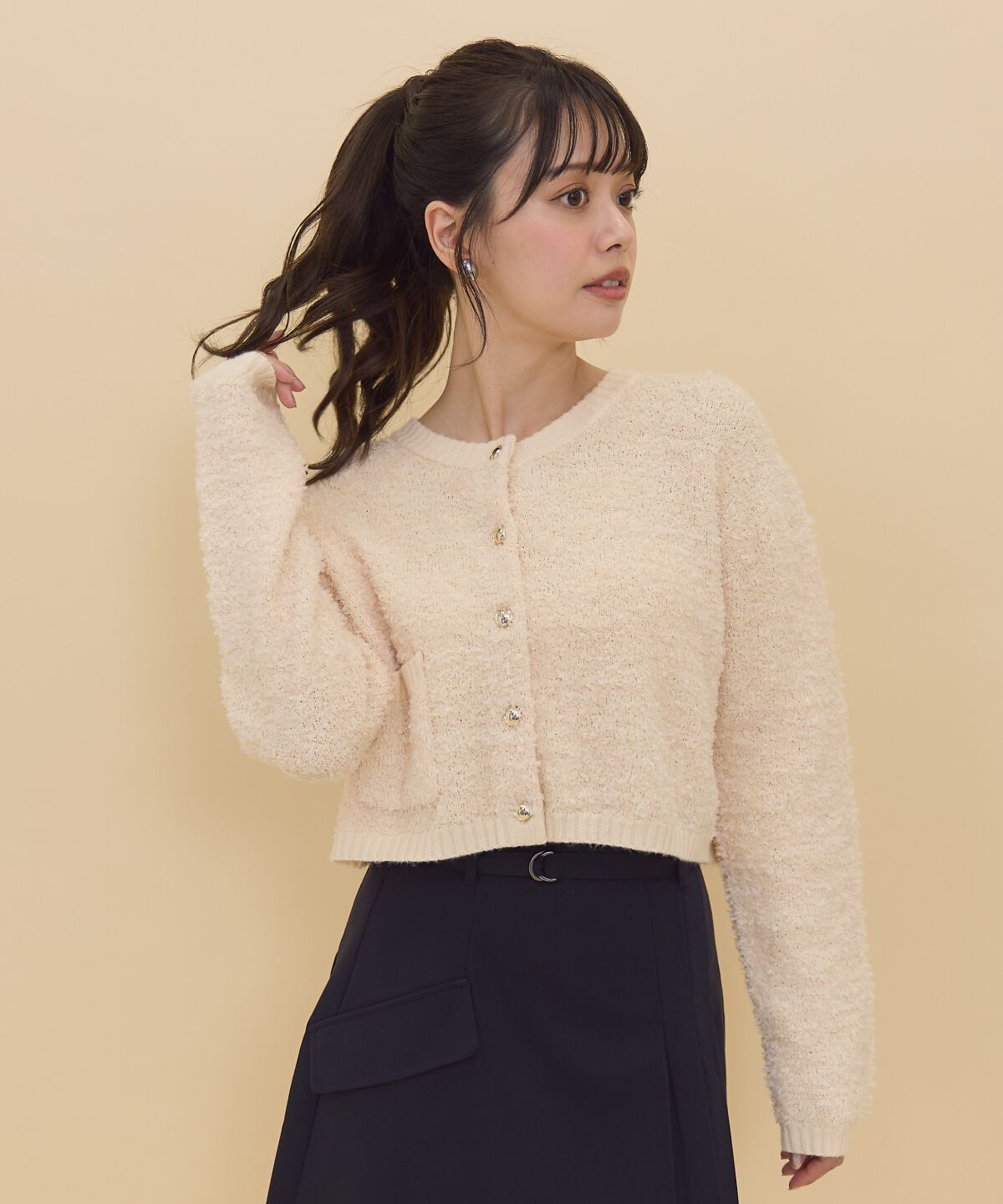 REDYAZEL「ゴールドボタンジャケットカーディガントップス」|カーディガン|