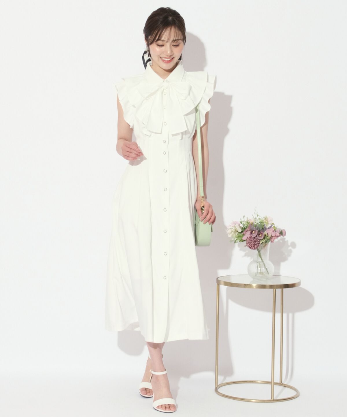 WILLSELECTION「リボンタイタックウエストシャツワンピース」|ワンピース|