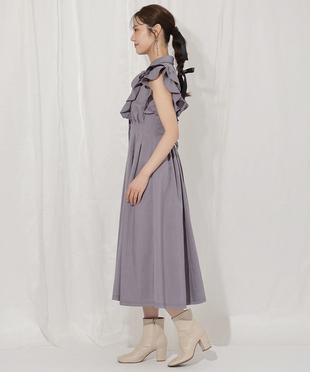 WILLSELECTION「リボンタイタックウエストシャツワンピース」|ワンピース|