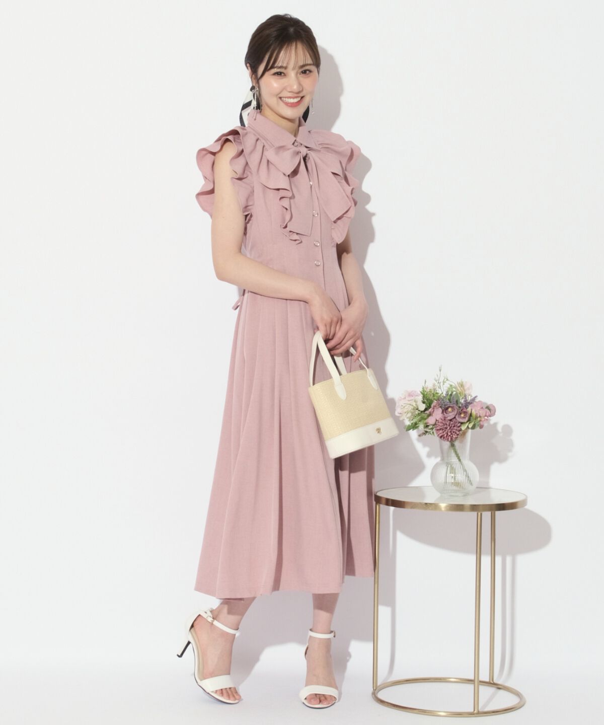 WILLSELECTION「リボンタイタックウエストシャツワンピース」|ワンピース|