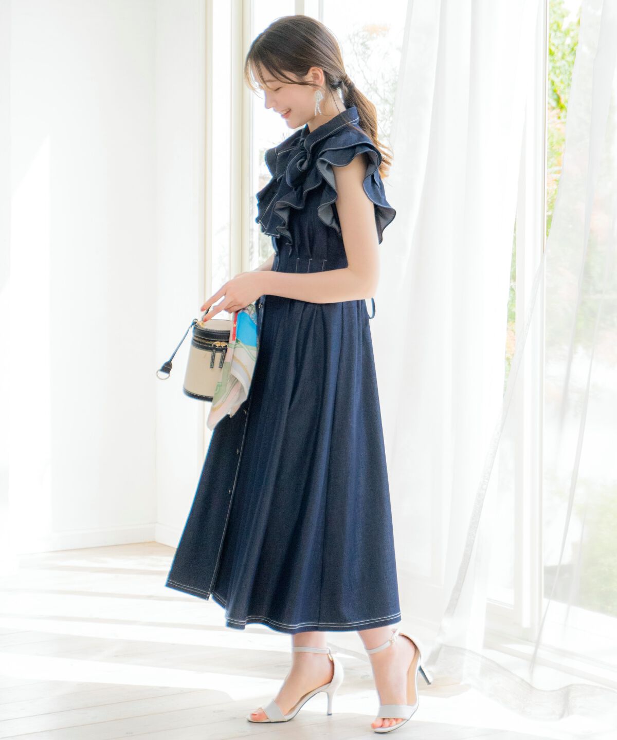 WILLSELECTION「リボンタイタックウエストシャツワンピース」|ワンピース|