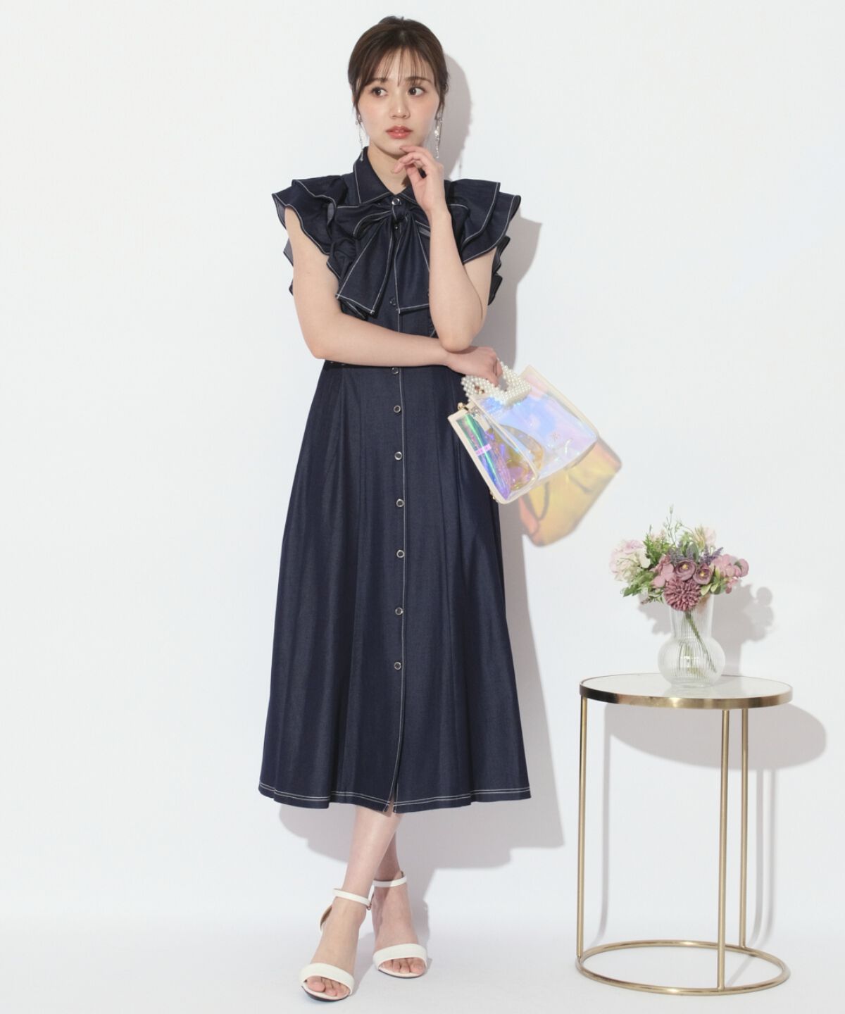 WILLSELECTION「リボンタイタックウエストシャツワンピース」|ワンピース|