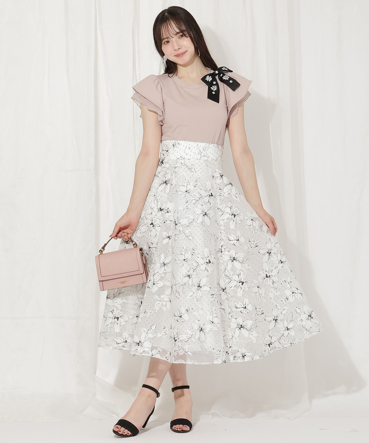 WILLSELECTION「ビジューリボン付き袖フリルプルオーバー」|Tシャツ・カットソー|