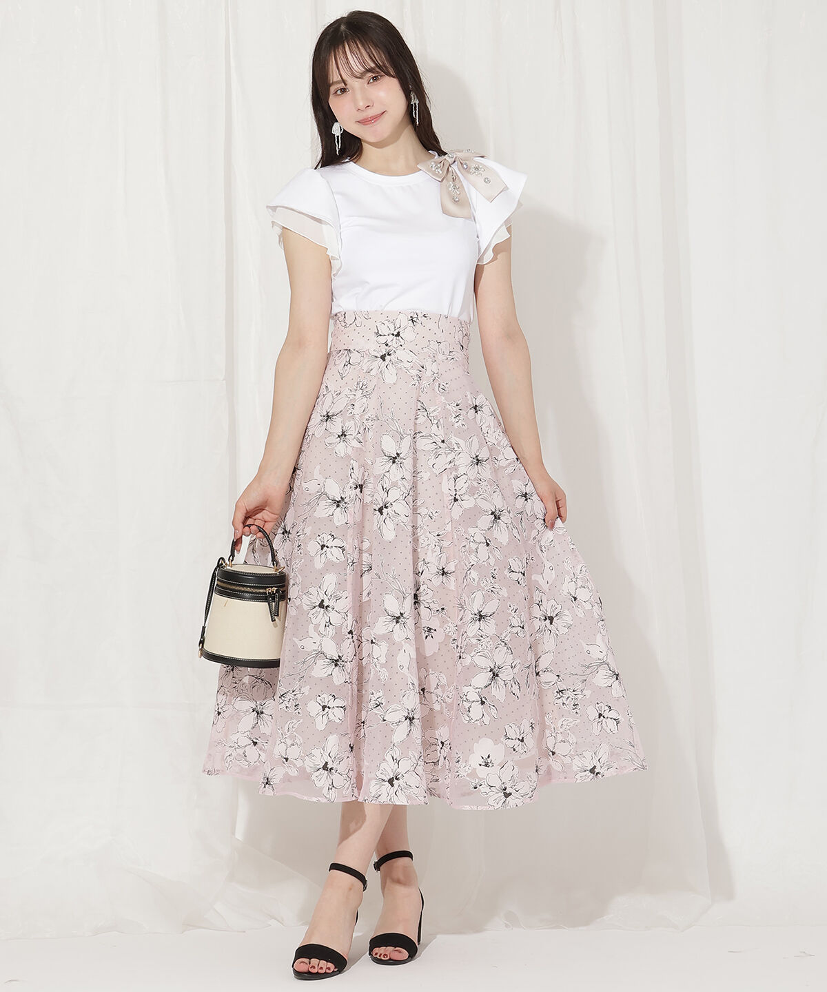 WILLSELECTION「ビジューリボン付き袖フリルプルオーバー」|Tシャツ・カットソー|