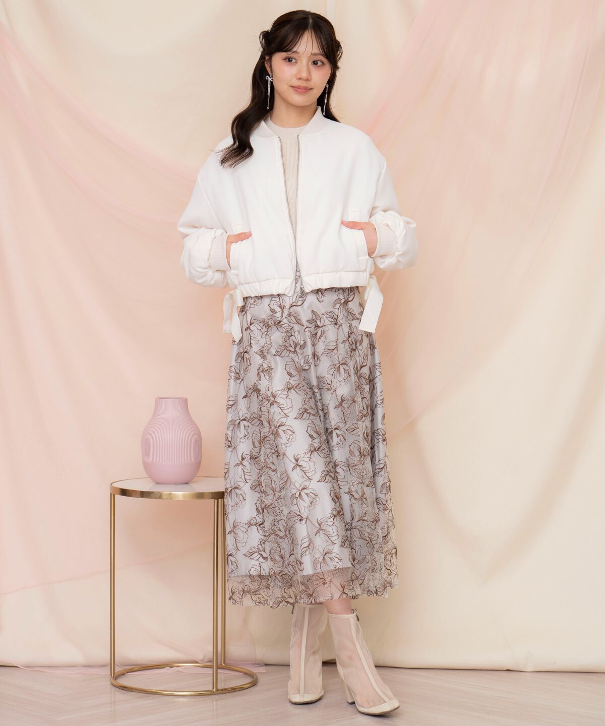 WILLSELECTION「サイドリボンコンパクト中綿ブルゾン」|ブルゾン・スタジャン|