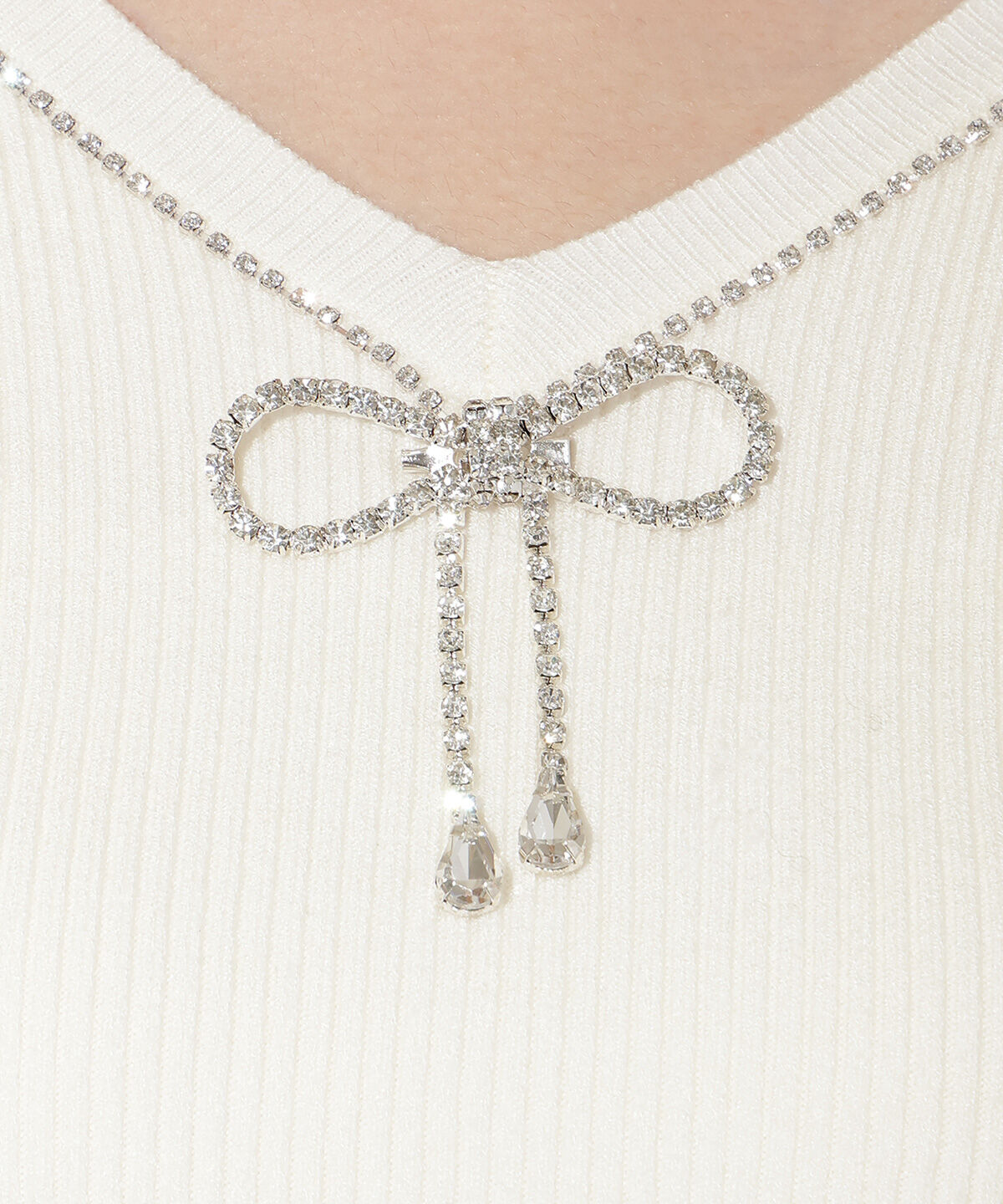 WILLSELECTION「リボンブローチ付き2WAYニットプルオーバー」|ニット・セーター|