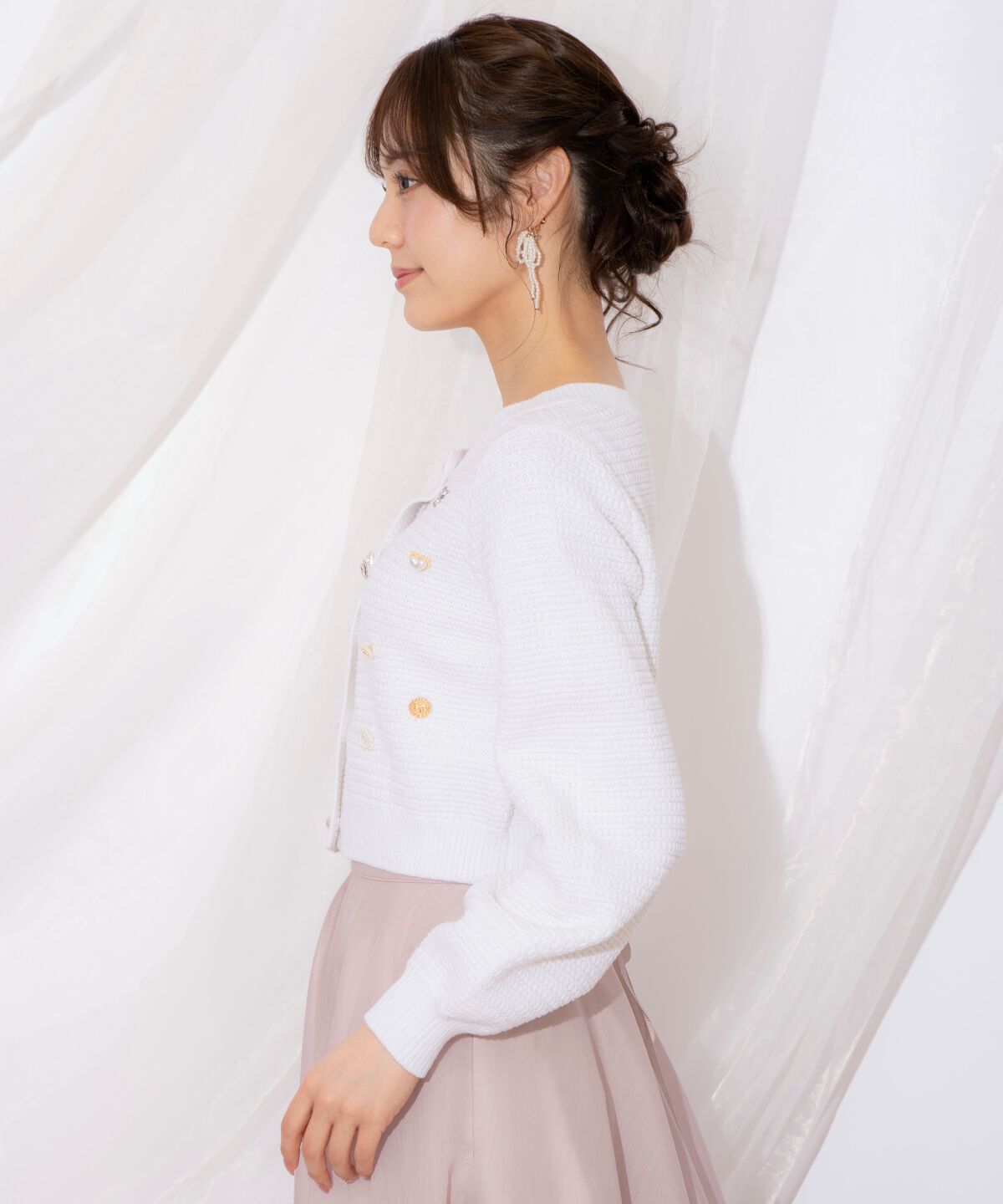 WILLSELECTION「シャイニービジューカーディガン」|カーディガン|