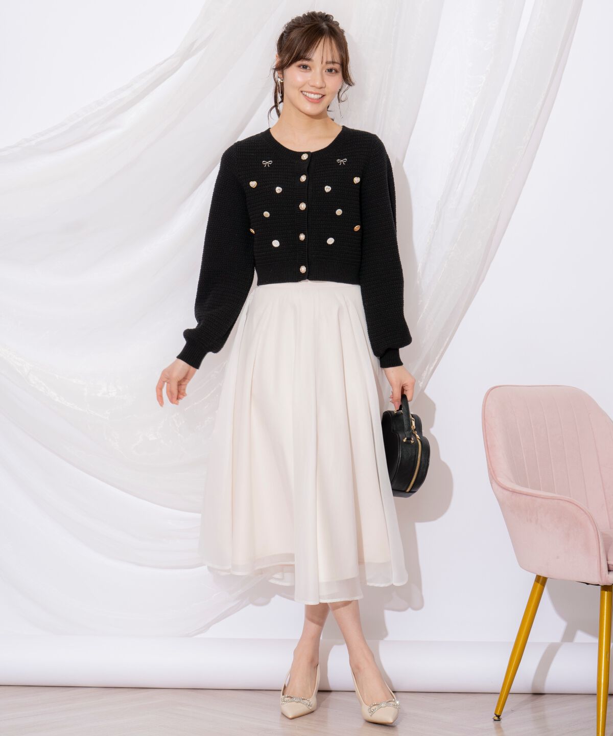 WILLSELECTION「シャイニービジューカーディガン」|カーディガン|