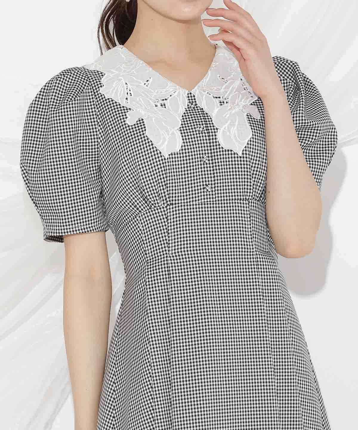 WILLSELECTION「タックウエストレース襟ワンピース」|ワンピース|