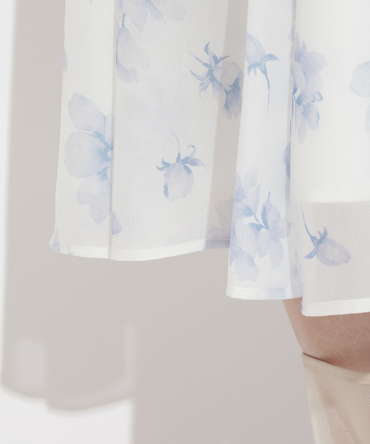 WILLSELECTION「ウォーターフラワープリントスカート」|フレア|