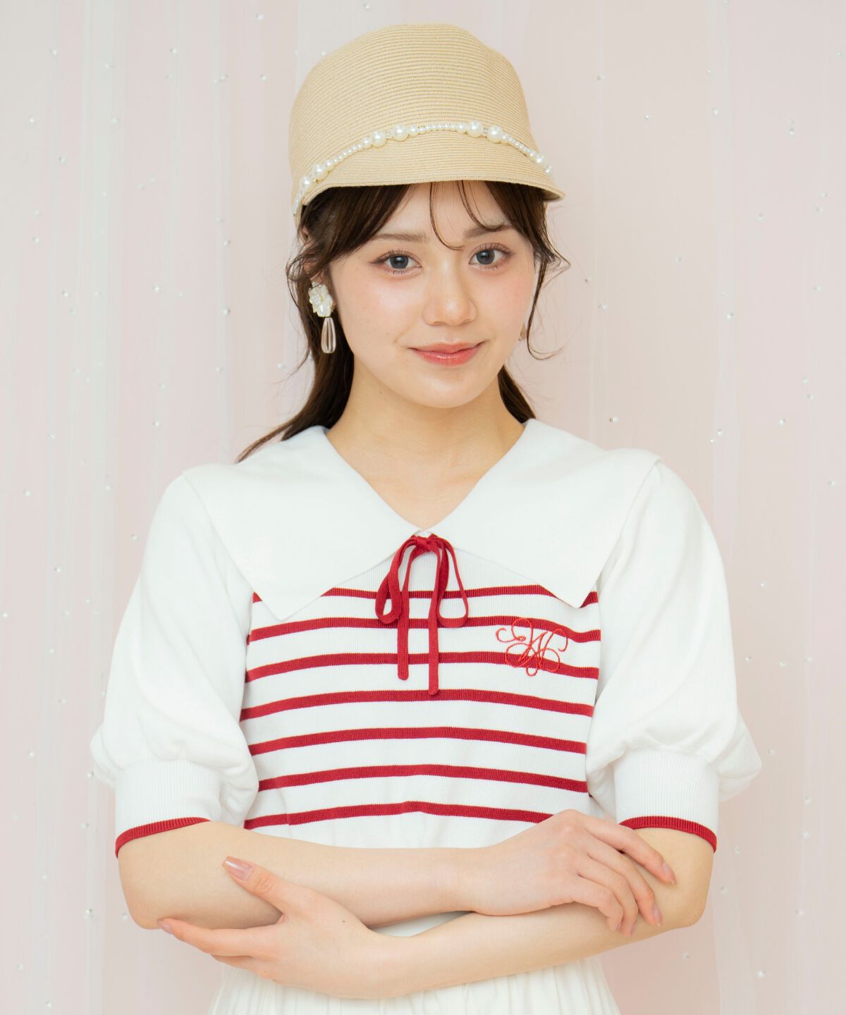 WILLSELECTION「ビッグカラーロゴ刺繍ニット」|ニット・セーター|