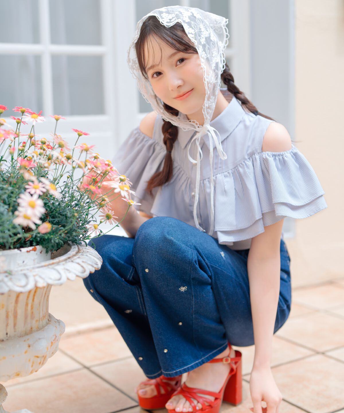 WILLSELECTION「WS刺繍ビジュー付きデニムパンツ」|その他|