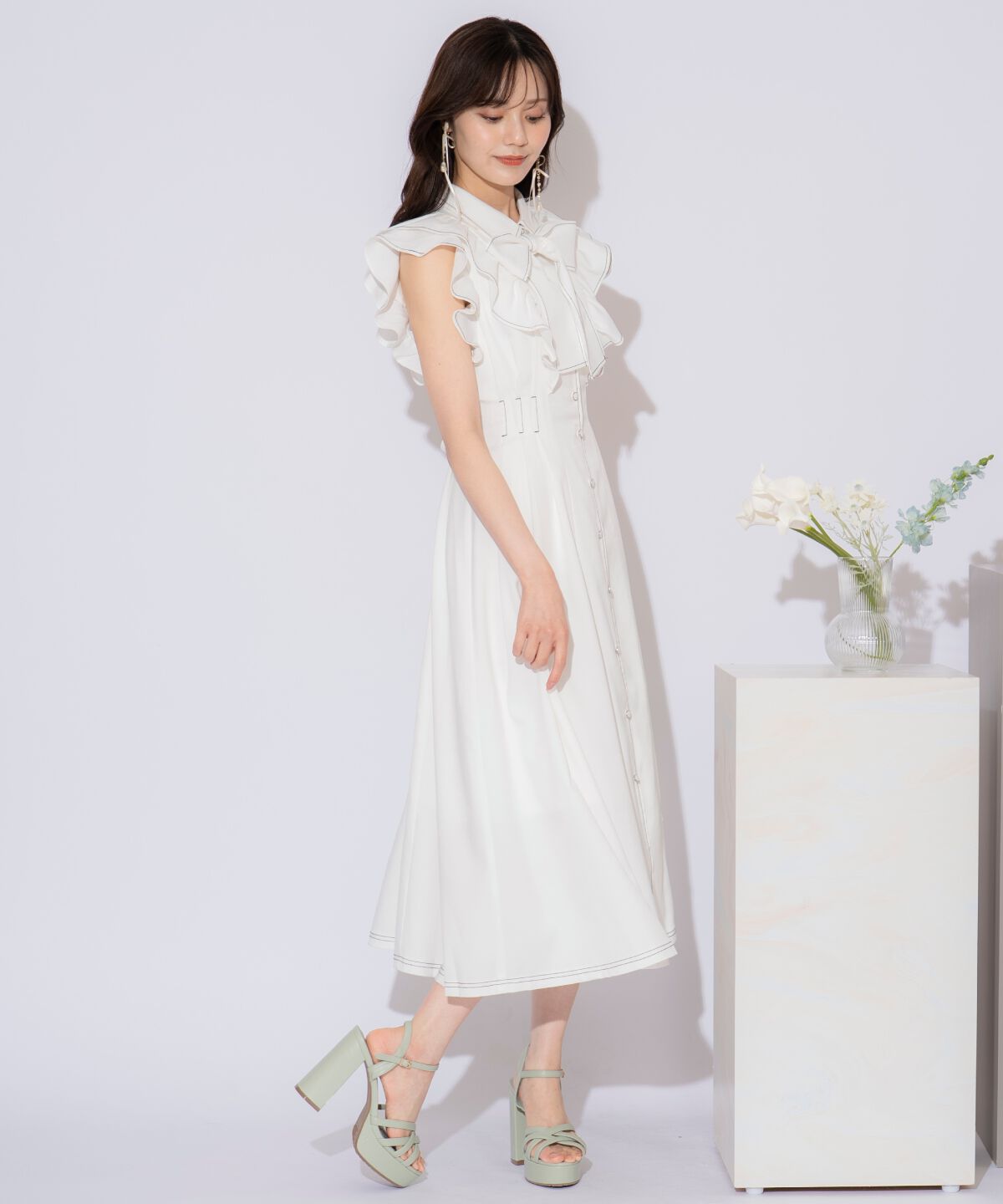 WILLSELECTION「リボンタイタックウエストシャツワンピース」|ワンピース|