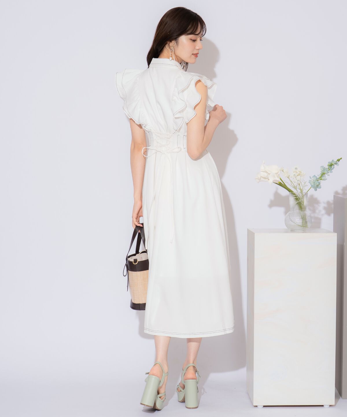 WILLSELECTION「リボンタイタックウエストシャツワンピース」|ワンピース|