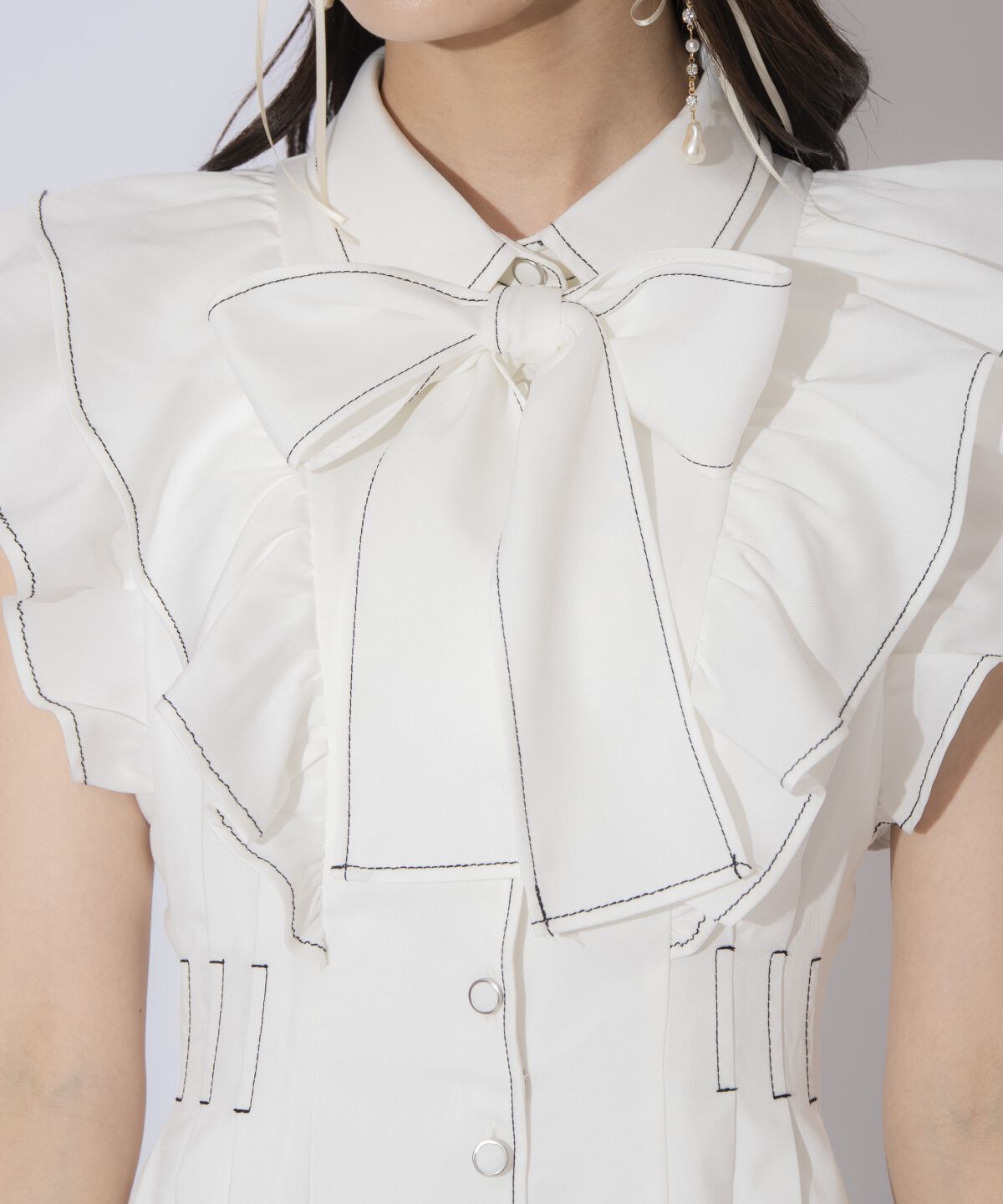 WILLSELECTION「リボンタイタックウエストシャツワンピース」|ワンピース|