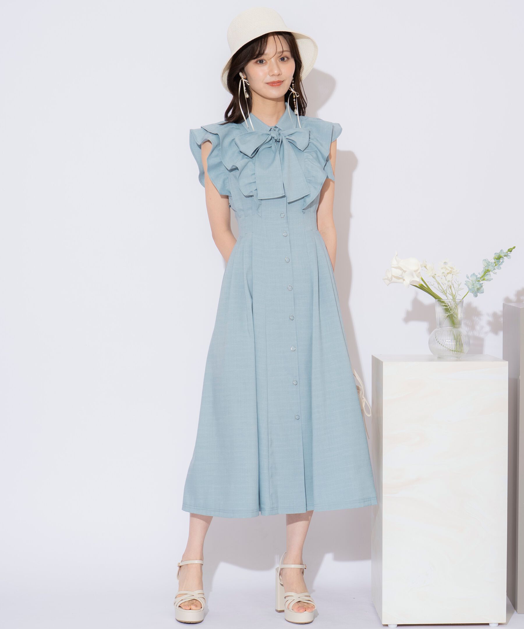 WILLSELECTION「リボンタイタックウエストシャツワンピース」|ワンピース|