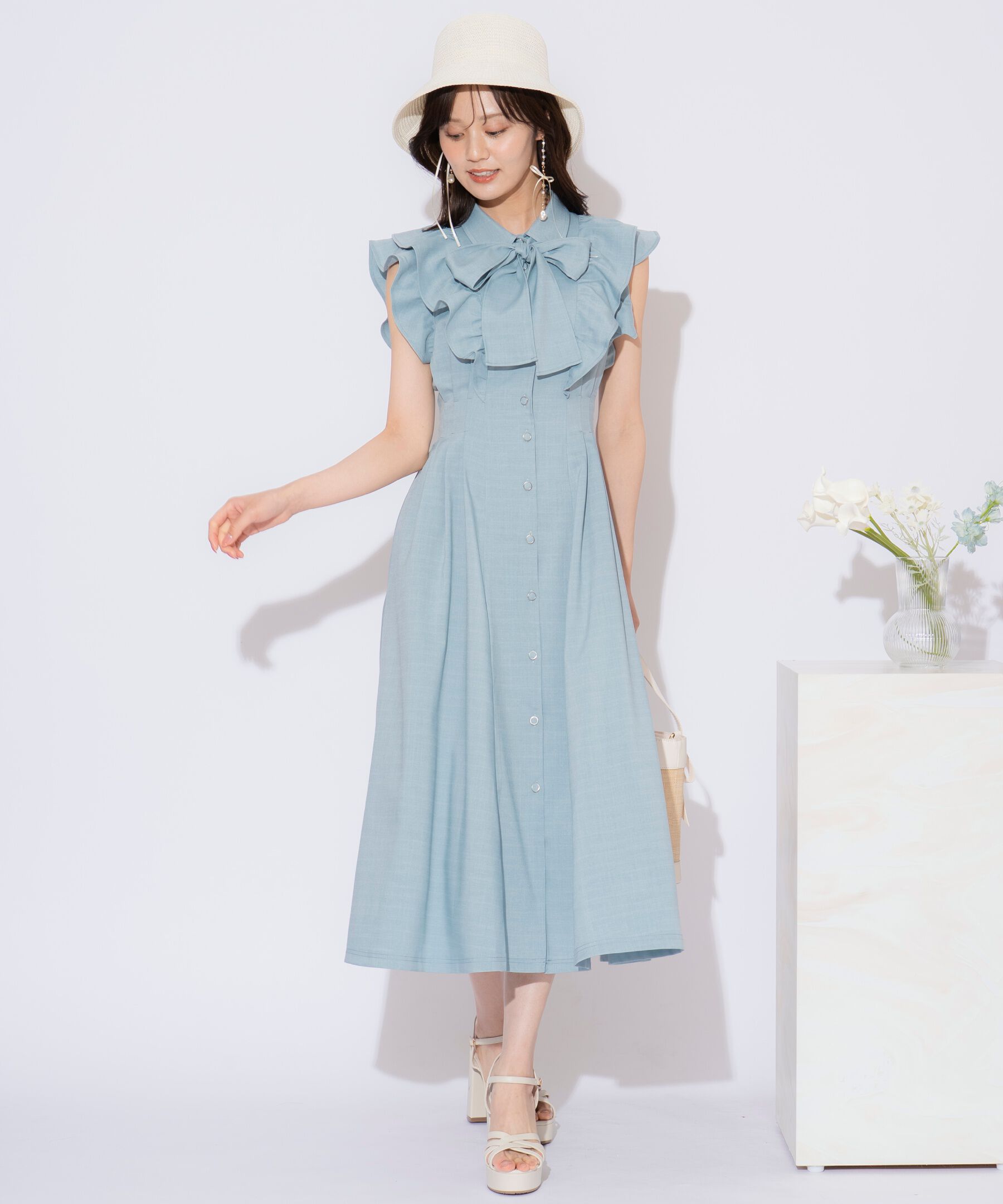 WILLSELECTION「リボンタイタックウエストシャツワンピース」|ワンピース|