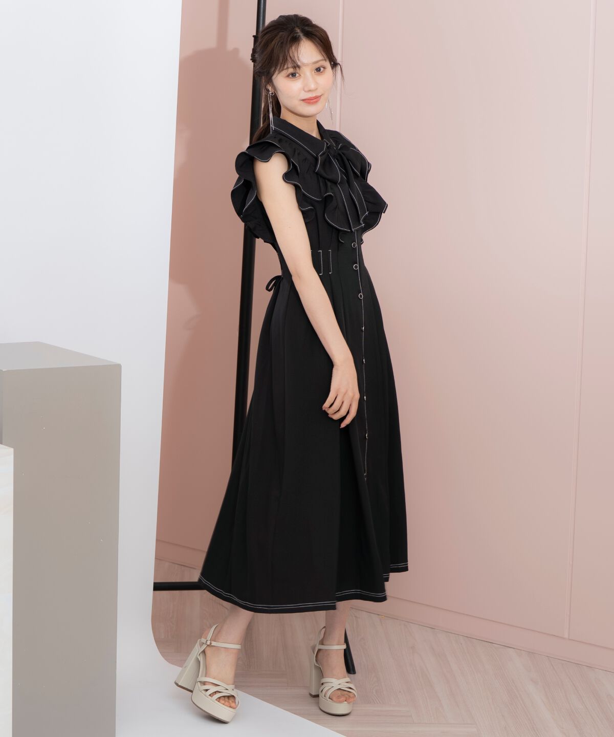 WILLSELECTION「リボンタイタックウエストシャツワンピース」|ワンピース|