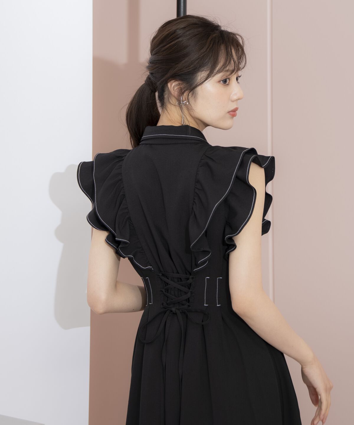 WILLSELECTION「リボンタイタックウエストシャツワンピース」|ワンピース|