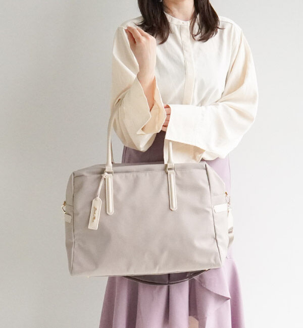 Jewelna Rose「Jewelna Rose グレタ ナイロンボストンバッグ 16182」|ショルダー・メッセンジャー|アイボリー