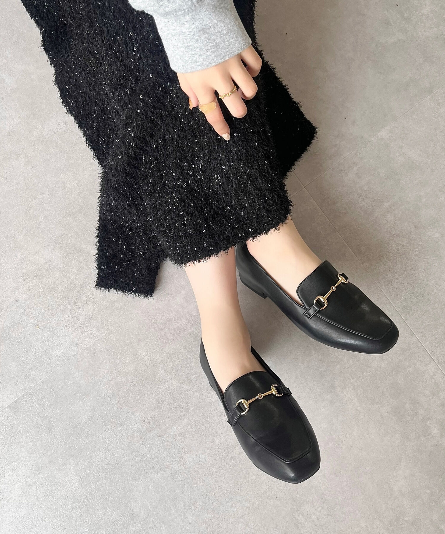 ORiental TRaffic「【跳べるパンプス/シリーズ累計１５０万足突破】スクエアトゥビットモチーフ  ローファー /R-3210」|パンプス|