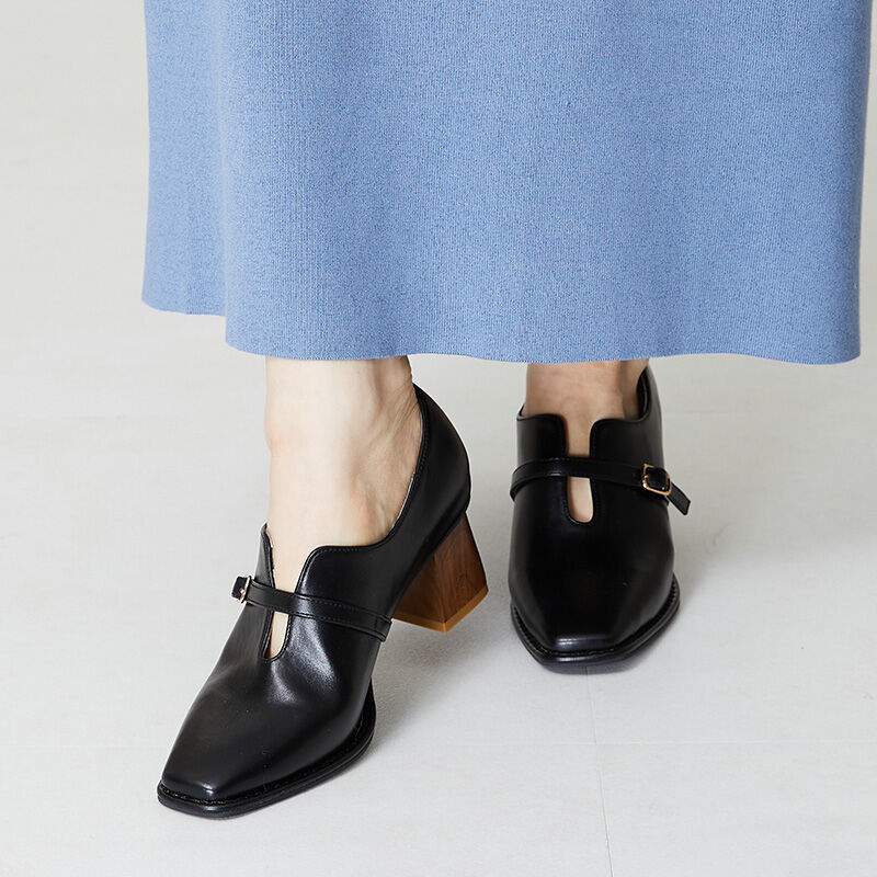 ORiental TRaffic「【トレンド】ウッドヒール甲深パンプス/41119 パンプス」|パンプス|