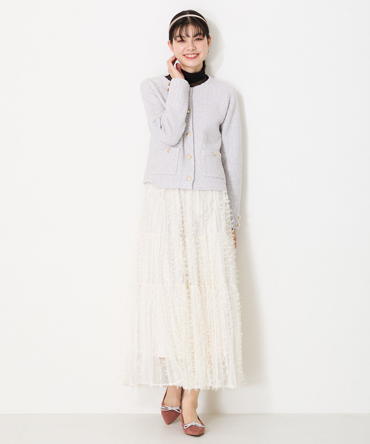 ORiental TRaffic「【トレンド】ビジューリボンフラットパンプス/41310 人気 トレンド パンプス 売れてる 上品」|パンプス|