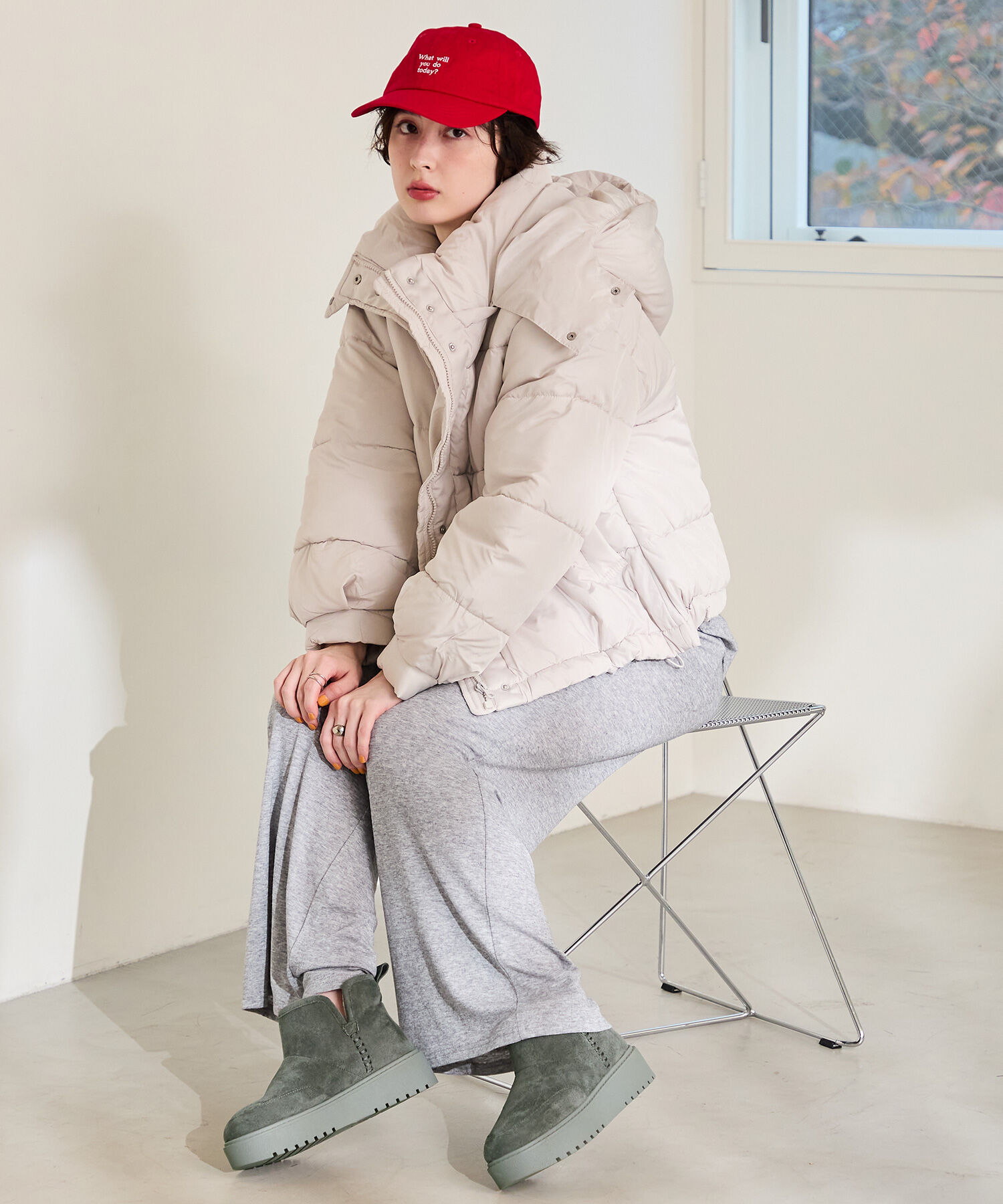 ORiental TRaffic「●2025秋冬新作● サイドスリット 厚底 ムートン ショートブーツ /51425 折っても使える2way使用！」|ショートブーツ|