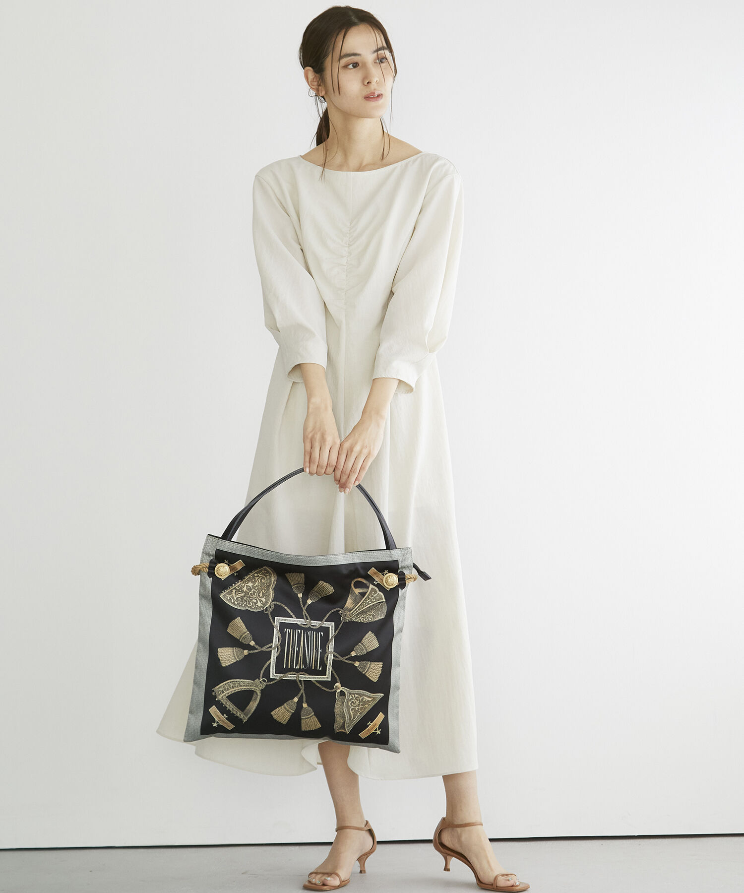 TOPKAPI TREASURE「【TREASURE TOPKAPI】 【アーカイブ】マイルドサテン スカーフ パネル柄 トートバッグ 2023」|トートバッグ|