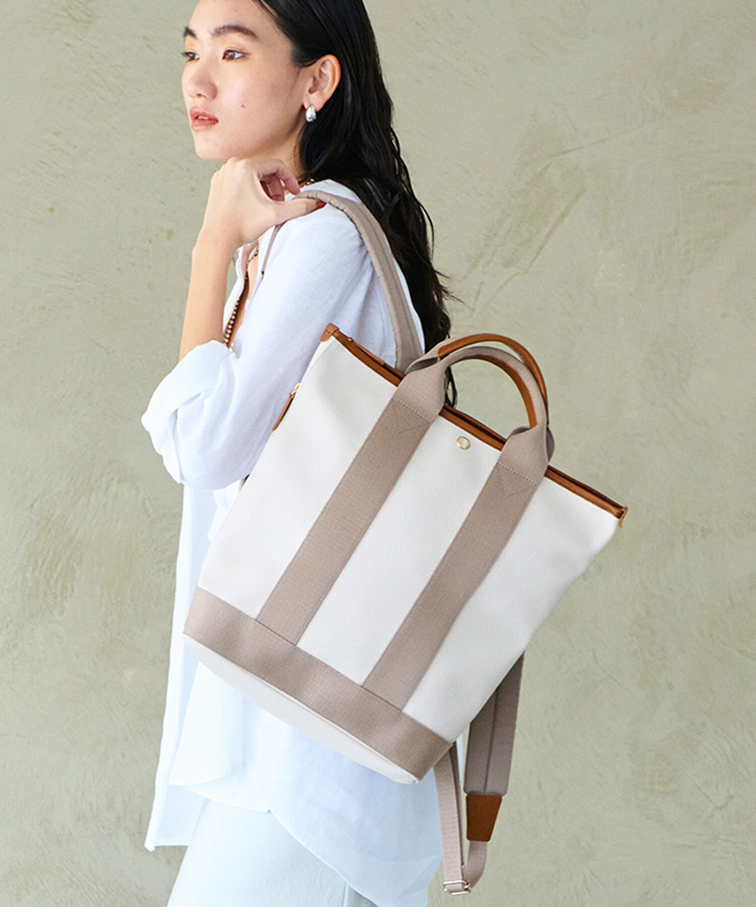 TOPKAPI BREATH「【Breath TOPKAPI】SCOTCH GRAIN スコッチグレイン A4 トート リュック / バックパック 撥水」|トートバッグ|ペールベージュ