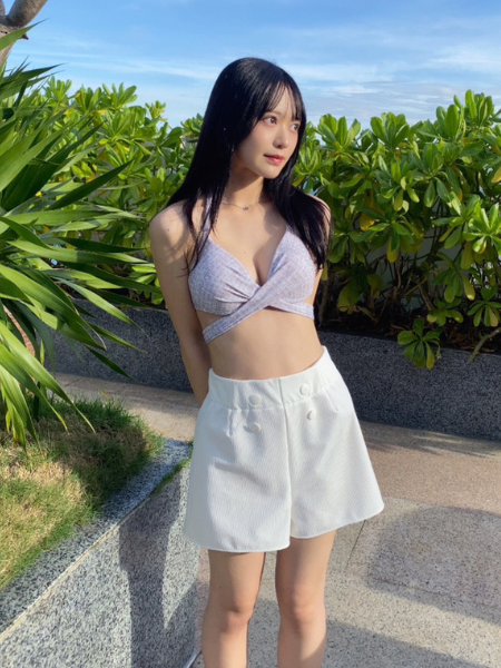 PEAK&PINE「ツイード柄クロッシーワイヤービキニ」|ビキニ|