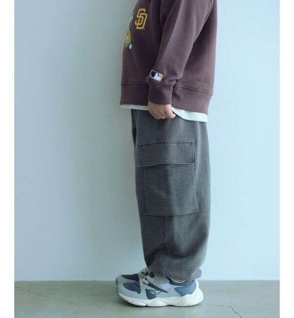 UNITED ARROWS green label relaxing「裏毛 ワイドカーゴパンツ（MDグレー）/ キッズ  100cm-160cm」|チノ|MD.GRAY