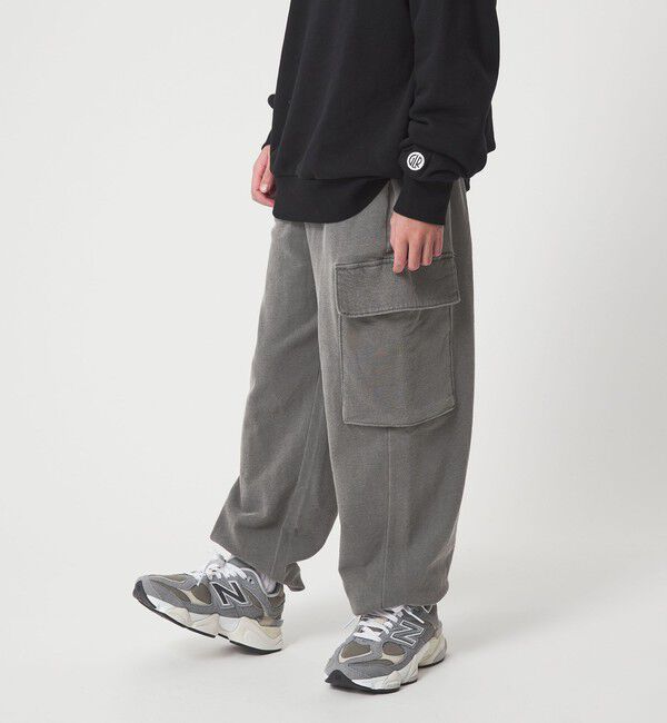 UNITED ARROWS green label relaxing「裏毛 ワイドカーゴパンツ（MDグレー）/ キッズ  100cm-160cm」|チノ|