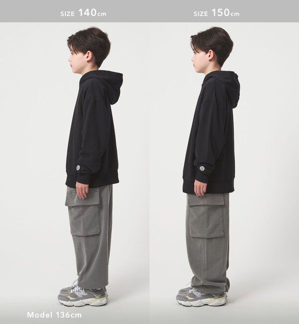 UNITED ARROWS green label relaxing「裏毛 ワイドカーゴパンツ（MDグレー）/ キッズ  100cm-160cm」|チノ|