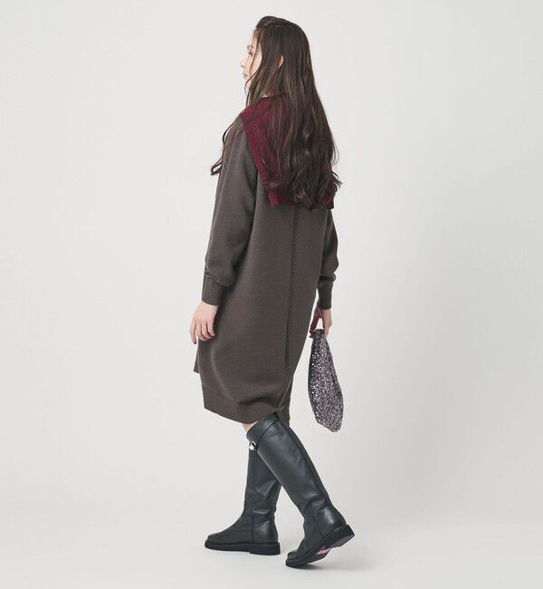 BEAUTY&YOUTH UNITED ARROWS「【WEB限定】スウェット&times;ニット コンビワンピース ウォッシャブル」|ワンピース|