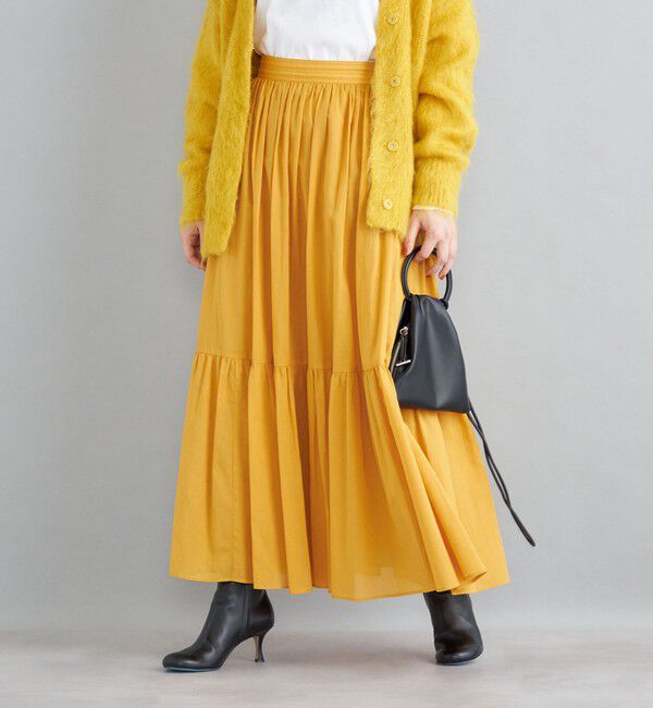 SHIPS for women「〈手洗い可能〉綿ドビー ティアード ギャザースカート◇」|スカート|