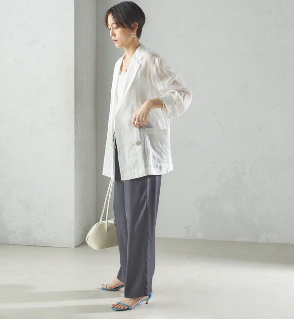 SHIPS for women「〈手洗い可能〉ラミー シアー ジャケット」|テーラードジャケット|