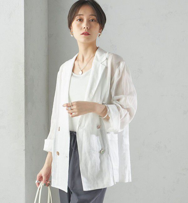 SHIPS for women「〈手洗い可能〉ラミー シアー ジャケット」|テーラードジャケット|