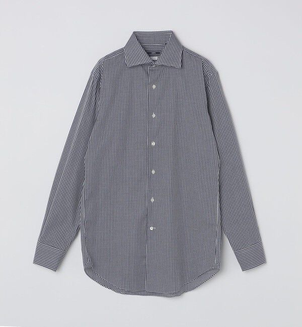 SHIPS「SHIPS: イージーアイロン ギンガムチェック ワイドカラー シャツ」|シャツ・ブラウス|ネイビー